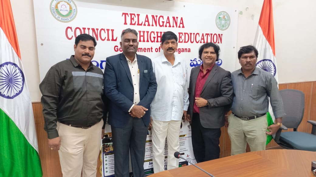 Five members of the team at the Telangana Council of Higher Education