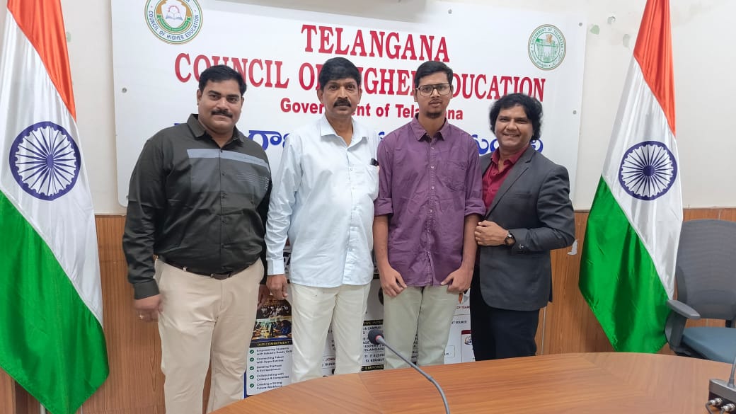 Four members of the team at the Telangana Council of Higher Education